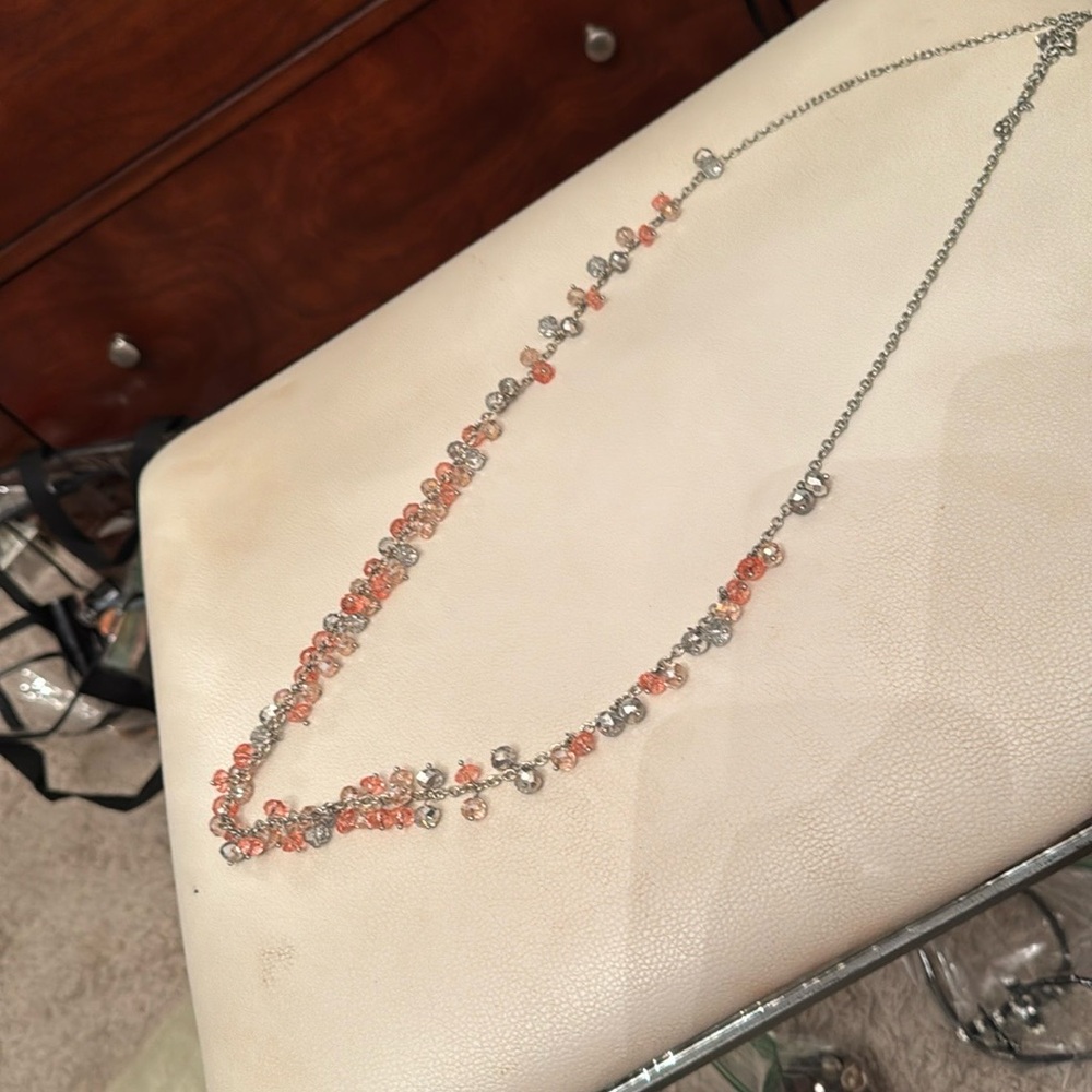 Elegant Silver and Pink Necklace